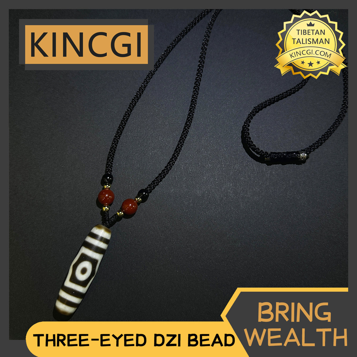 Kincgi｜Three-Eyed Dzi Bead