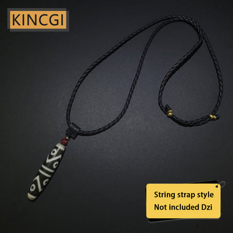 Kincgi｜Dzi pendant string strap with handmade leather Dzi