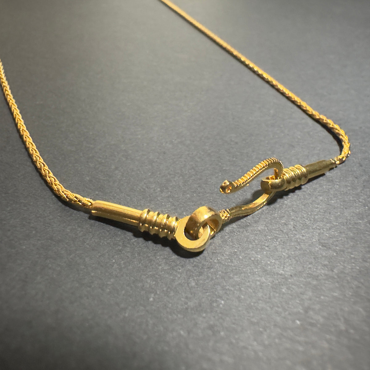 Kincgi｜Dzi necklace string strap with Gold Dzi