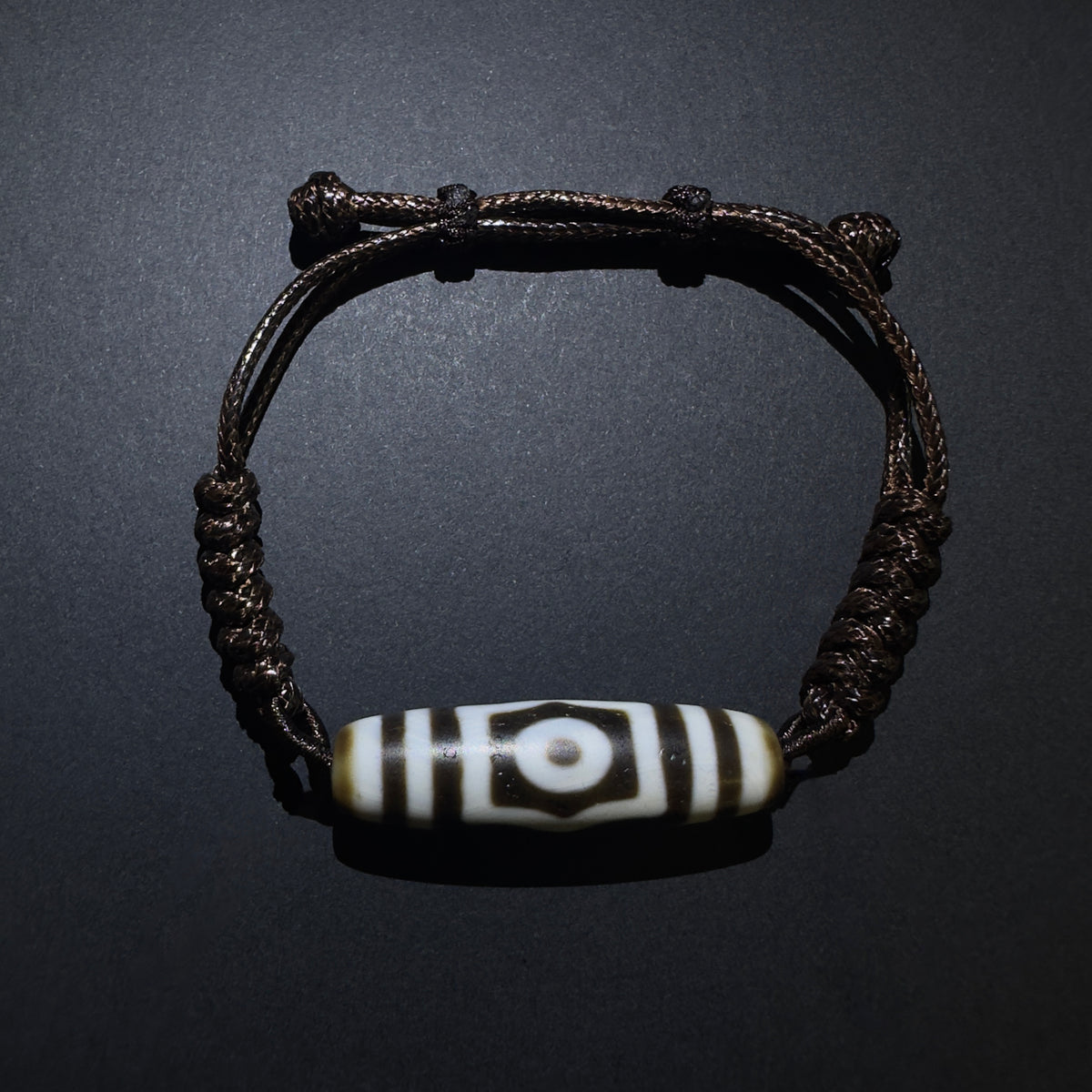 Kincgi｜Dzi bracelet string strap with leather string Dzi