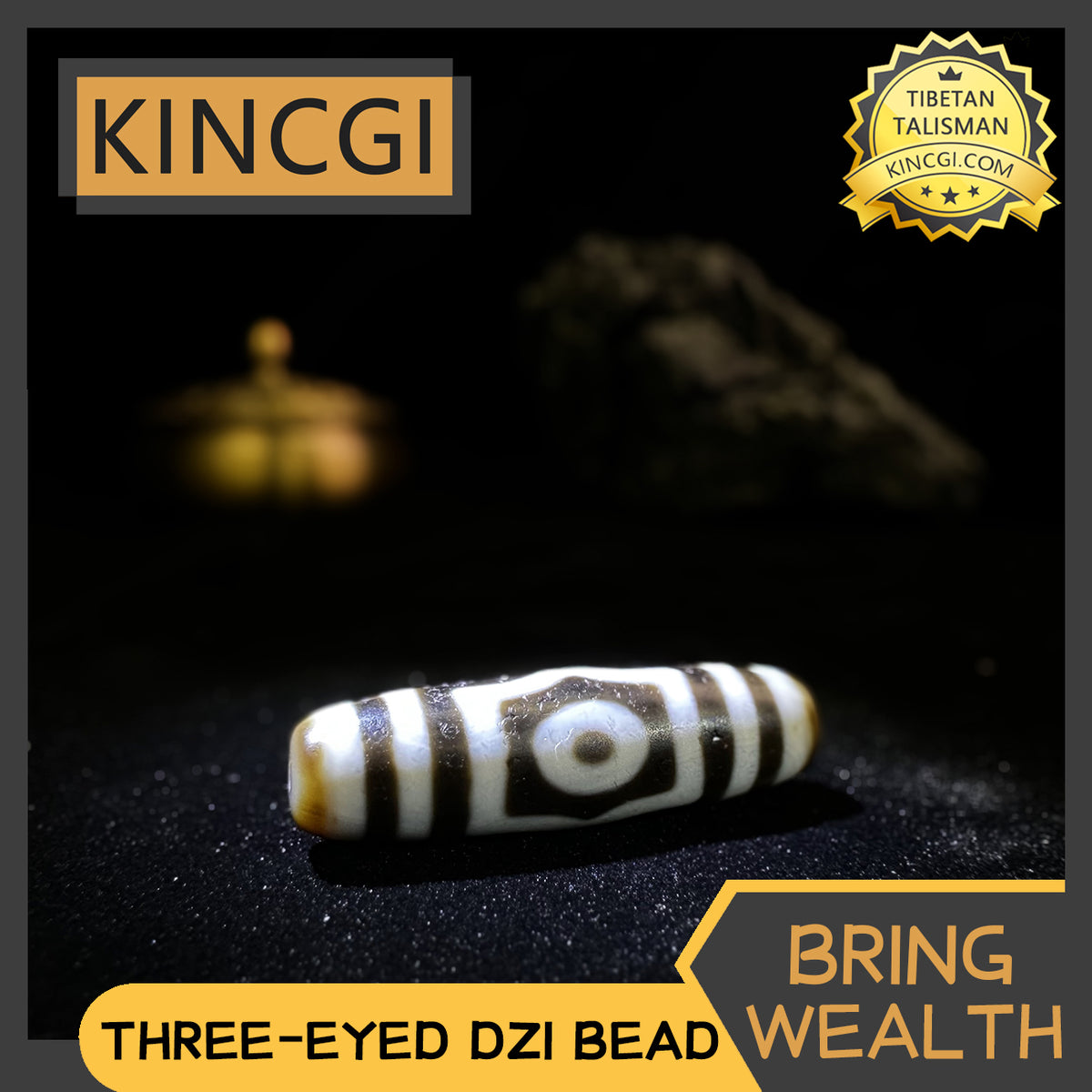 Kincgi｜Three-Eyed Dzi Bead