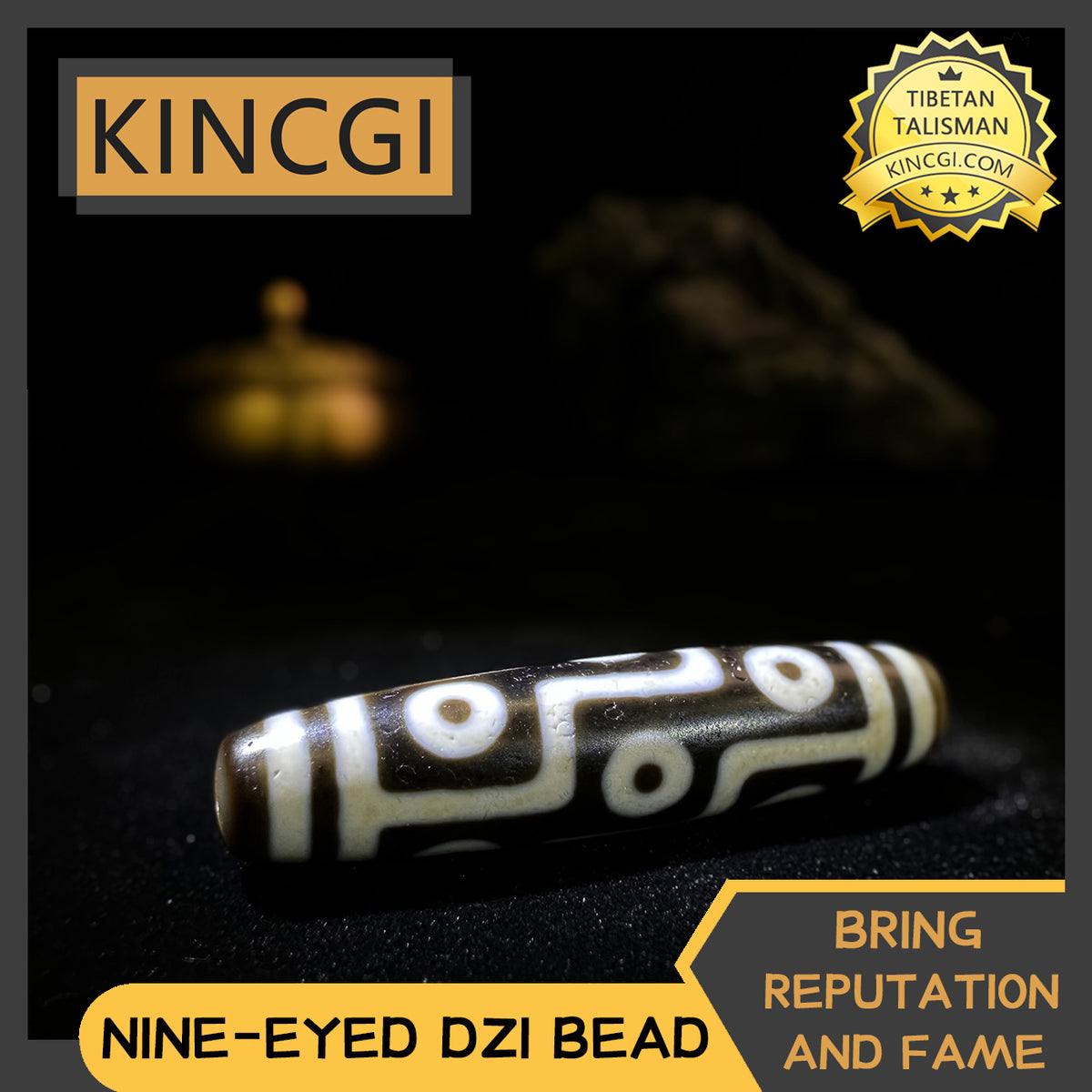 Kincgi｜Nine-Eyed Dzi Bead