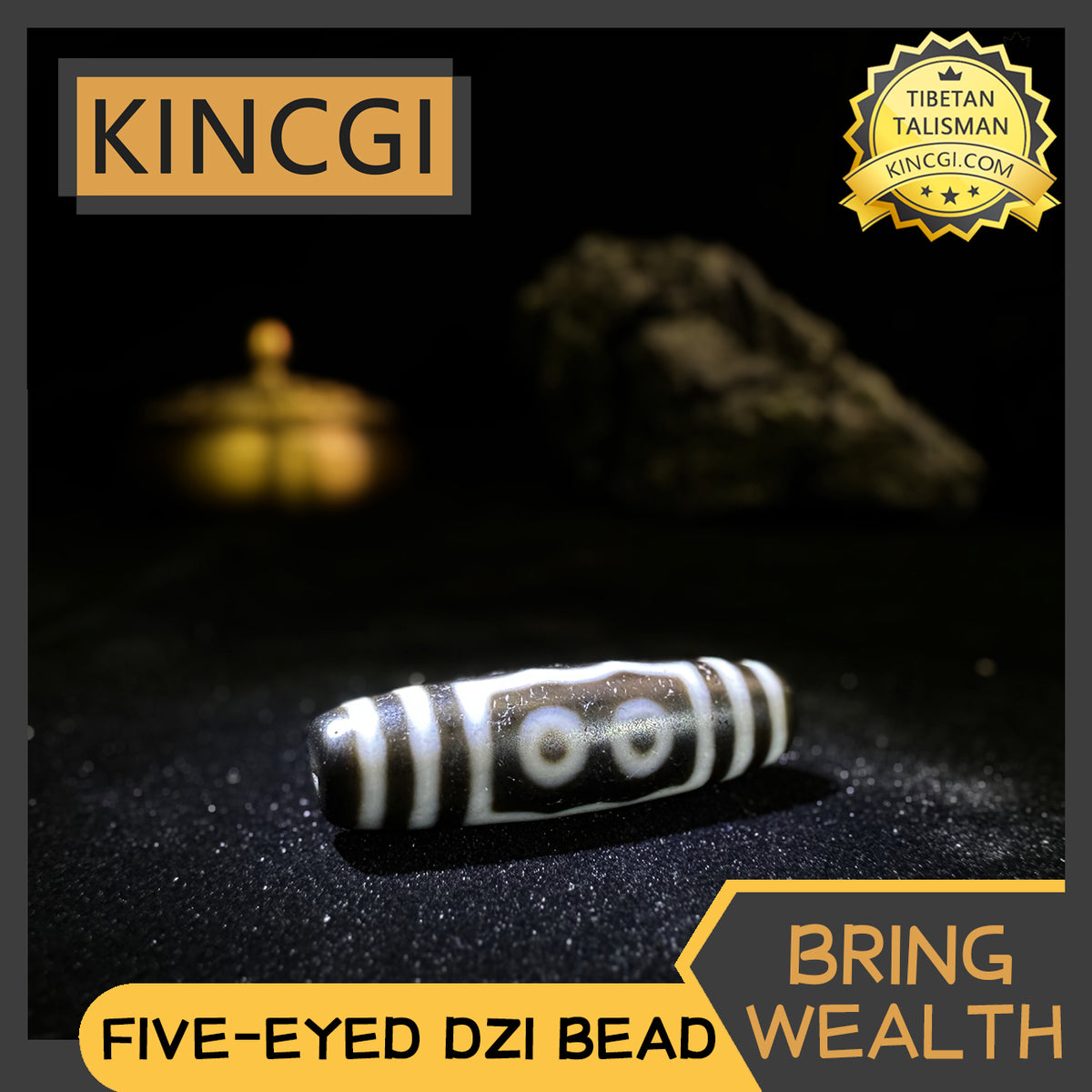 Kincgi｜Five-Eyed Dzi Bead