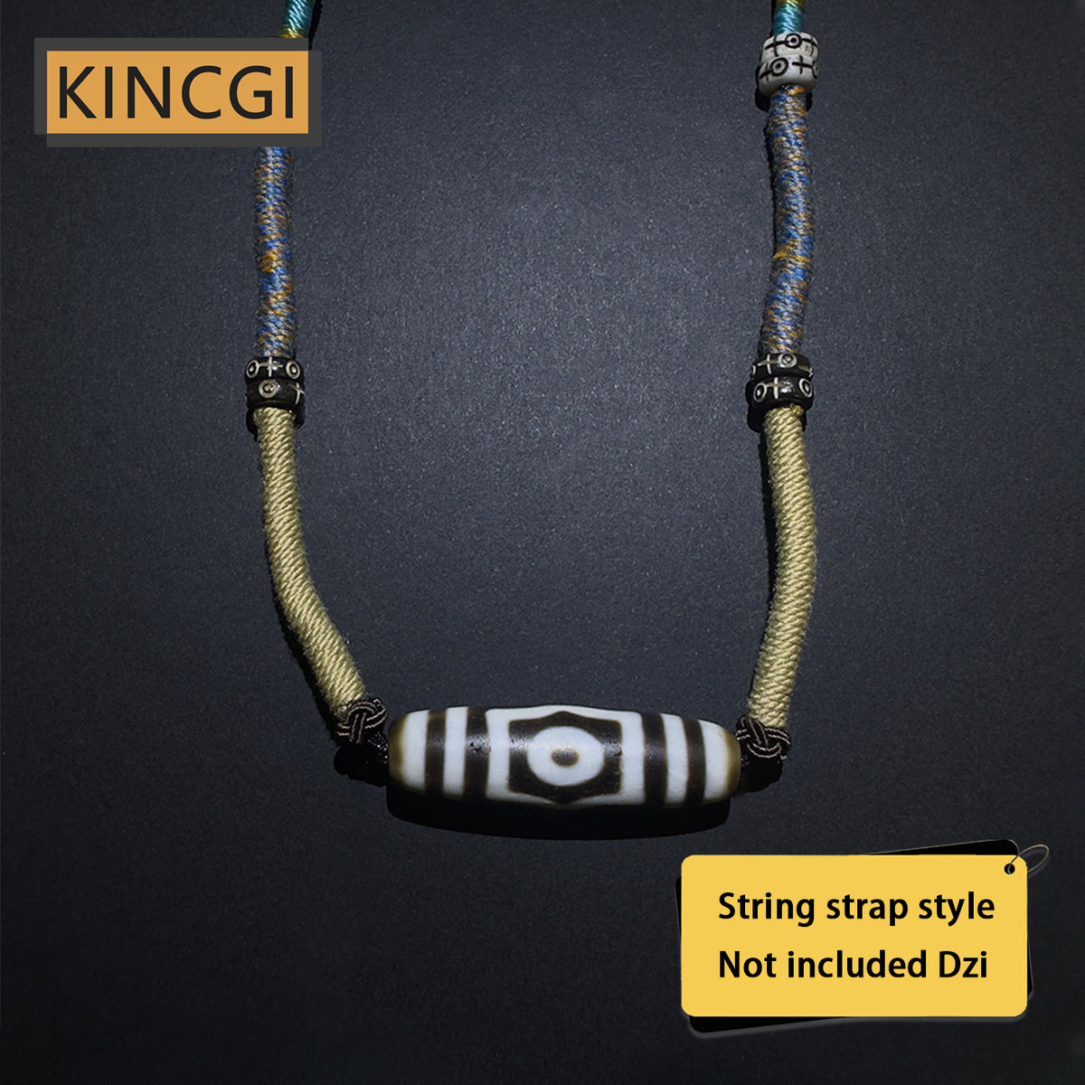 Kincgi｜Dzi necklace string strap with Tibetan style 1 Dzi