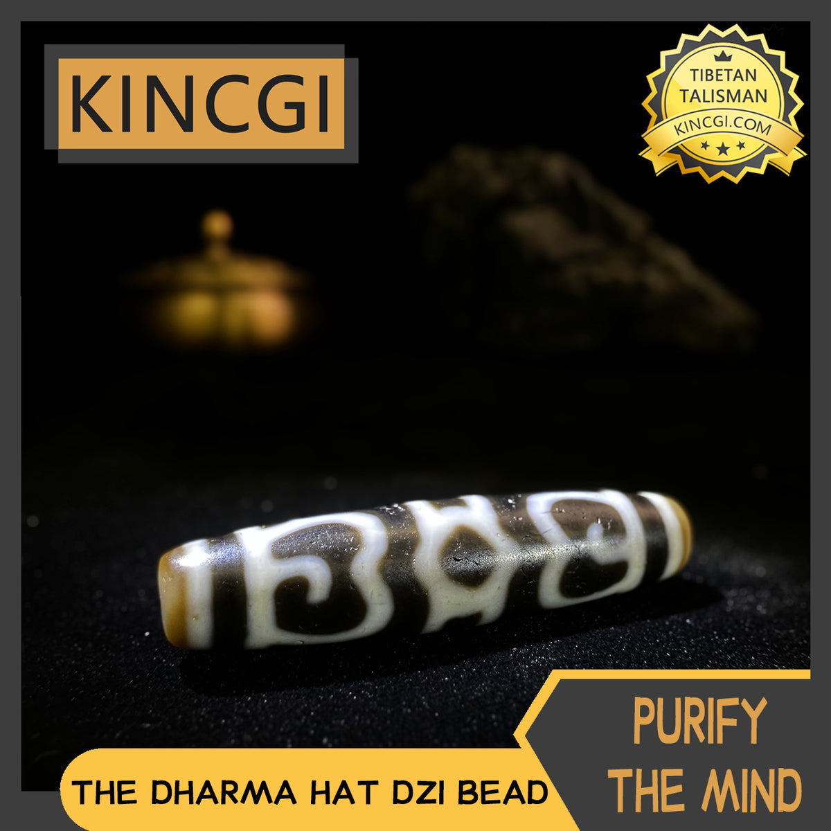 Kincgi｜The Dharma Hat Dzi Bead