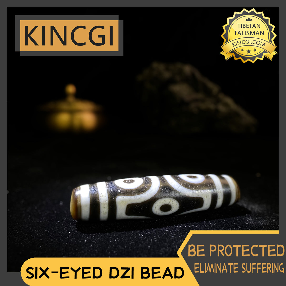 Kincgi｜Six-Eyed Dzi Bead