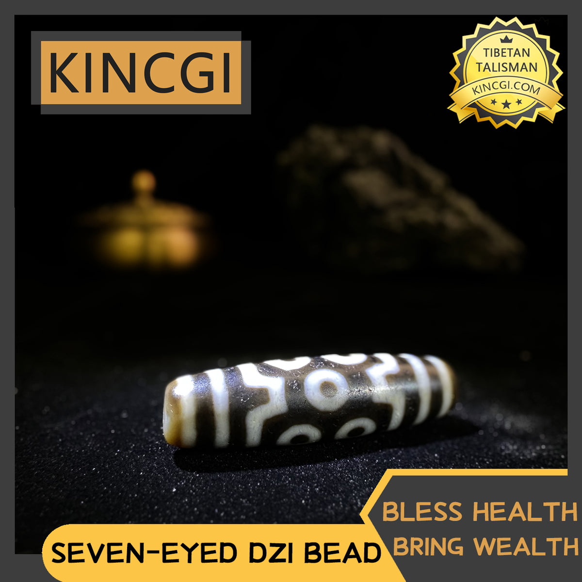 Kincgi｜Seven-Eyed Dzi Bead